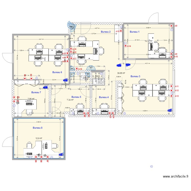 001 BUREAU Saint Laurent var avec prise et camera. Plan de 0 pièce et 0 m2