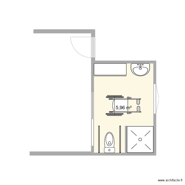 SALLE DE BAIN  STUDIO POUR PMR. Plan de 0 pièce et 0 m2