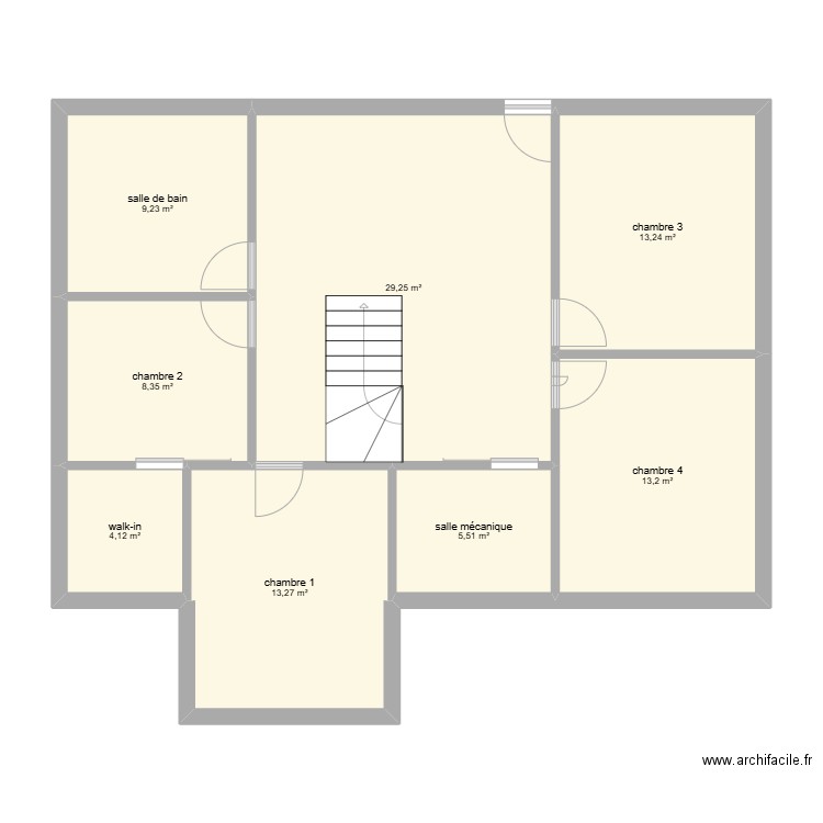 lap0363-ds. Plan de 8 pièces et 96 m2