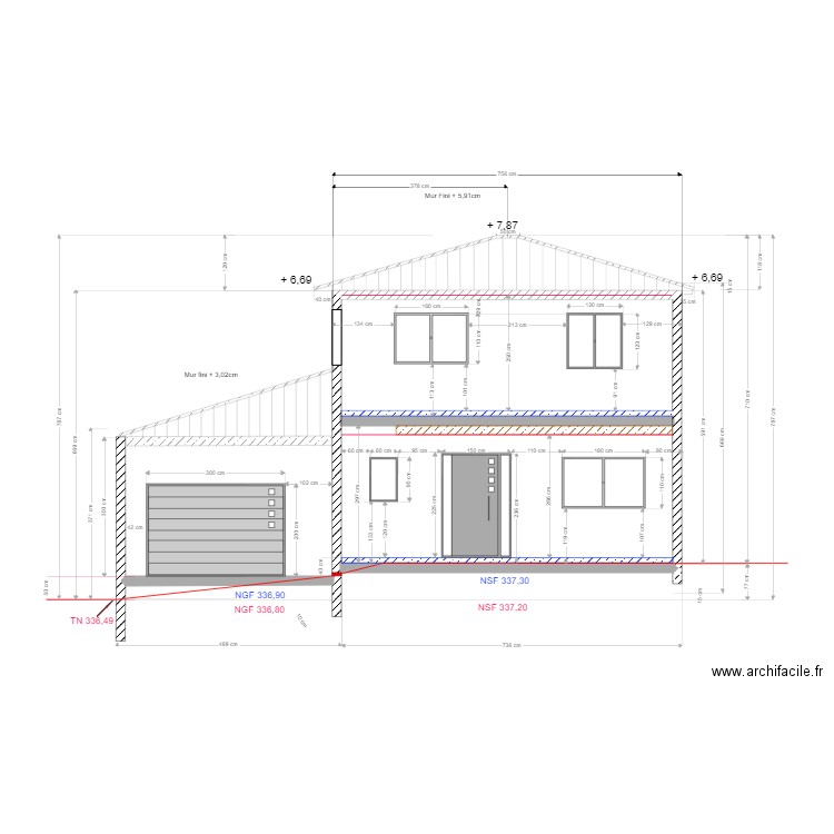 Coupe charpente. Plan de 0 pièce et 0 m2