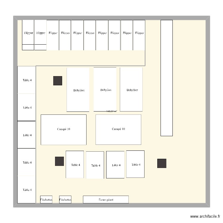 Bar Franconville. Plan de 1 pièce et 149 m2