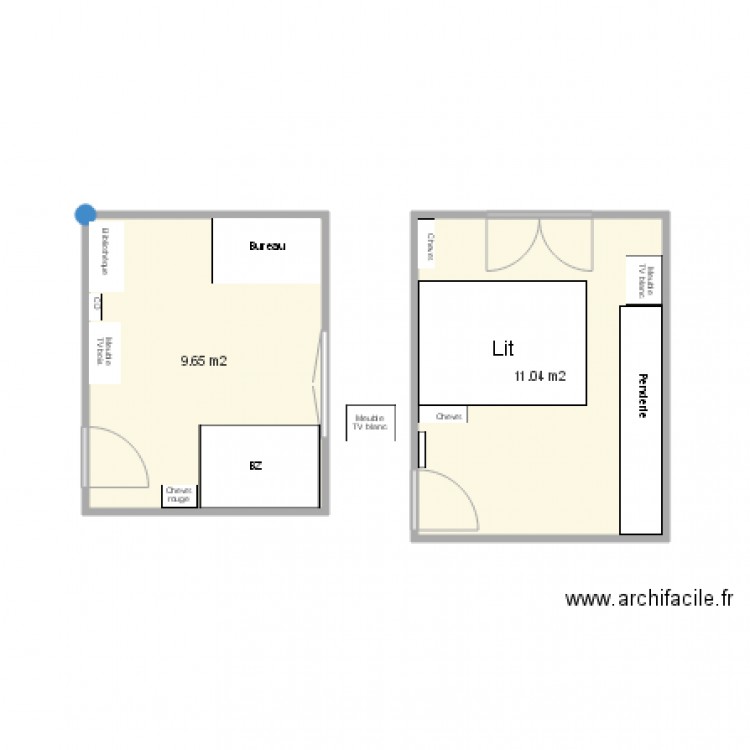 Chambres 2. Plan de 0 pièce et 0 m2