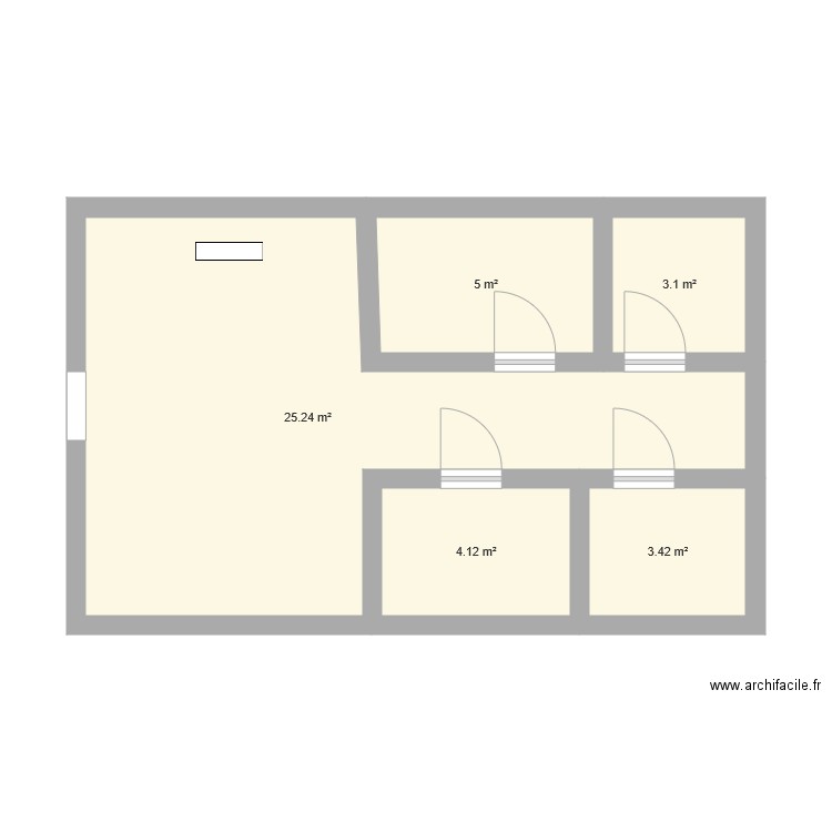 surface de vente  Plan 5 pièces 41 m2 dessiné par alexia13150