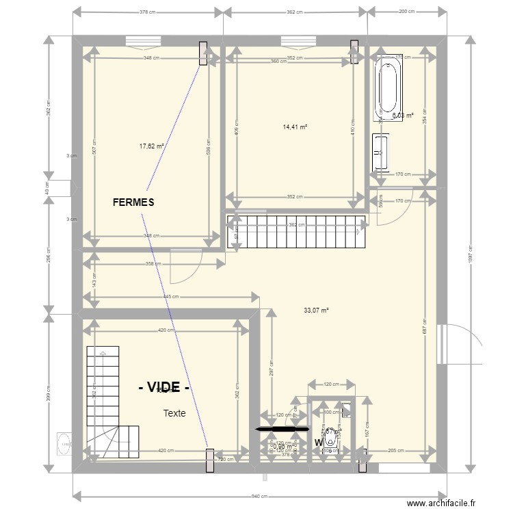 2023-01-22 - étable 1er étage simplifié. Plan de 0 pièce et 0 m2