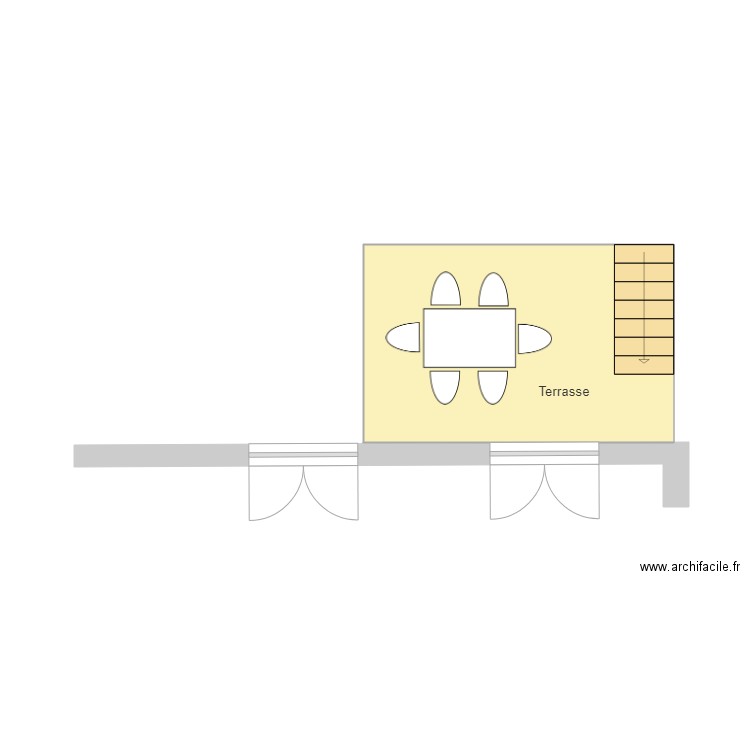 Projet terrasse bois. Plan de 0 pièce et 0 m2