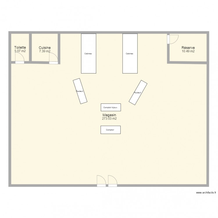 Magasin. Plan de 0 pièce et 0 m2