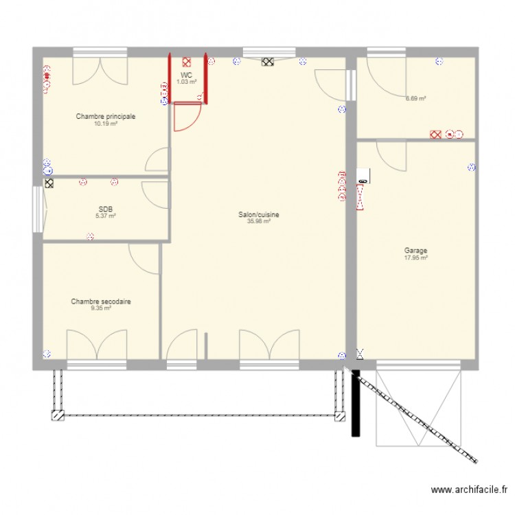 Plan avec modification. Plan de 0 pièce et 0 m2