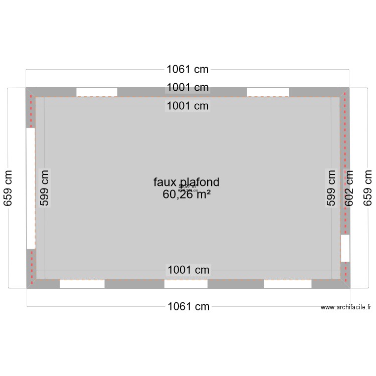 refectoire saint roch. Plan de 1 pièce et 60 m2