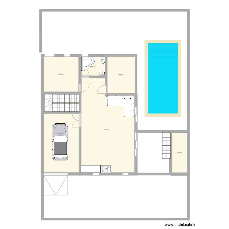 Maison. Plan de 6 pièces et 105 m2