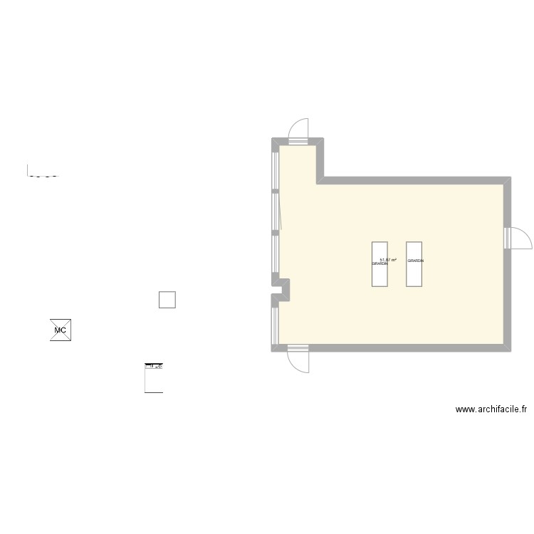 SAE PARFAIT 9. Plan de 1 pièce et 52 m2