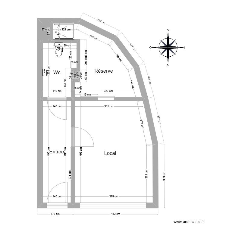 AOROBO 47960. Plan de 6 pièces et 38 m2