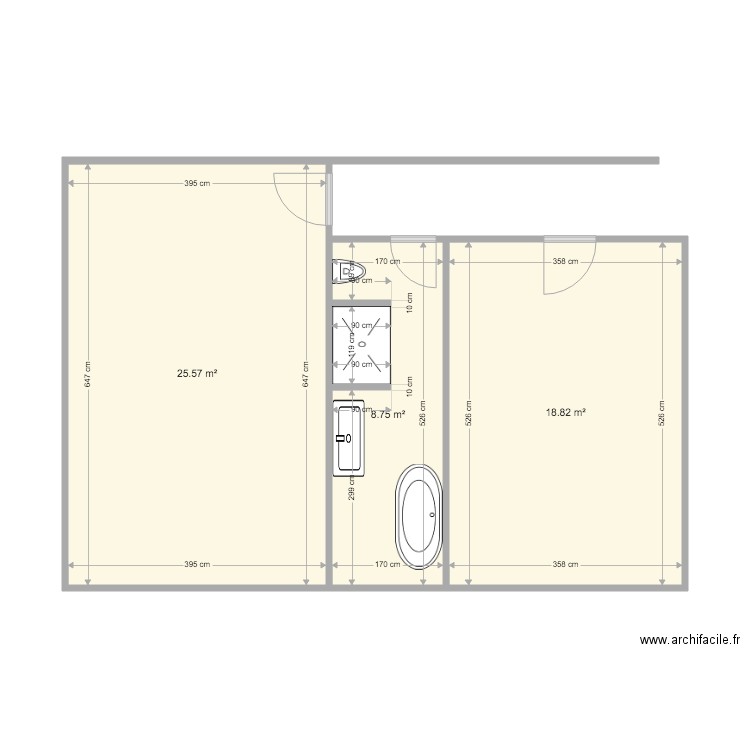 CHAMBRES 2 ET 3 SDB WC projet 2. Plan de 0 pièce et 0 m2