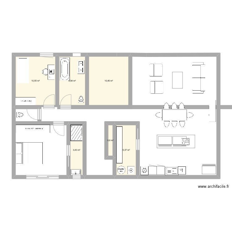 maison plein pied 140m². Plan de 0 pièce et 0 m2