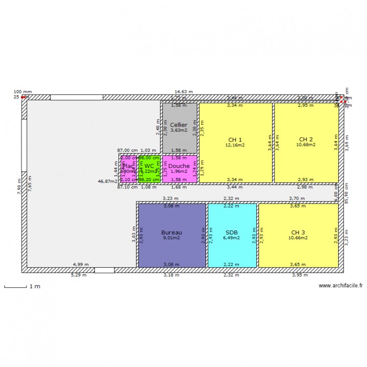 maison F. Plan de 0 pièce et 0 m2