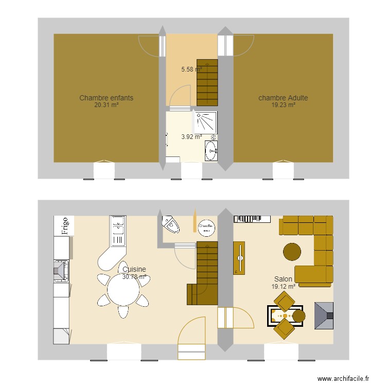 Corp de ferme. Plan de 0 pièce et 0 m2