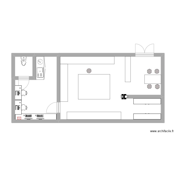 barooder. Plan de 2 pièces et 14 m2