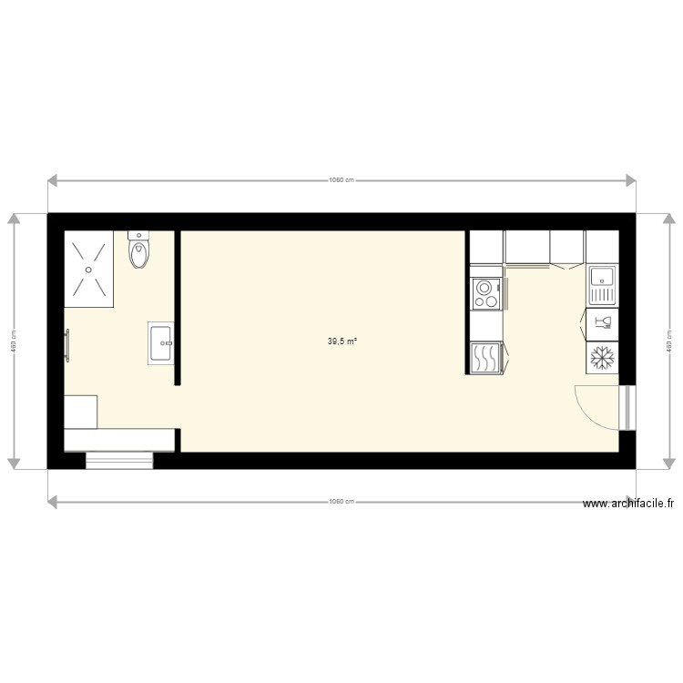 40m. Plan de 0 pièce et 0 m2