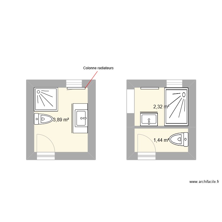 Salle de bains. Plan de 0 pièce et 0 m2