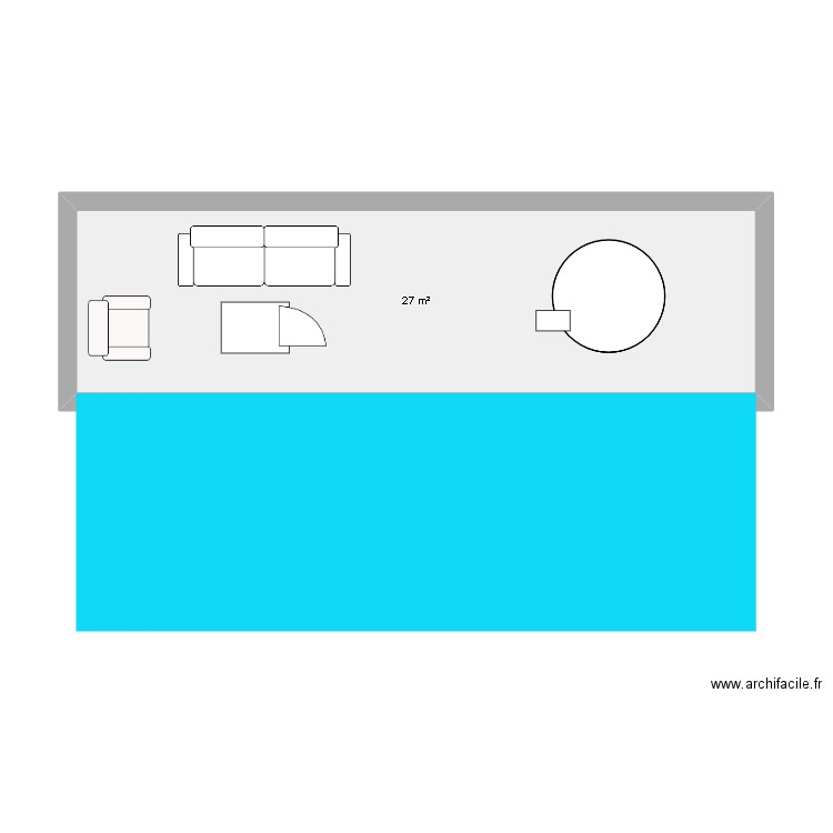 Mme.Boulaid. Plan de 1 pièce et 27 m2