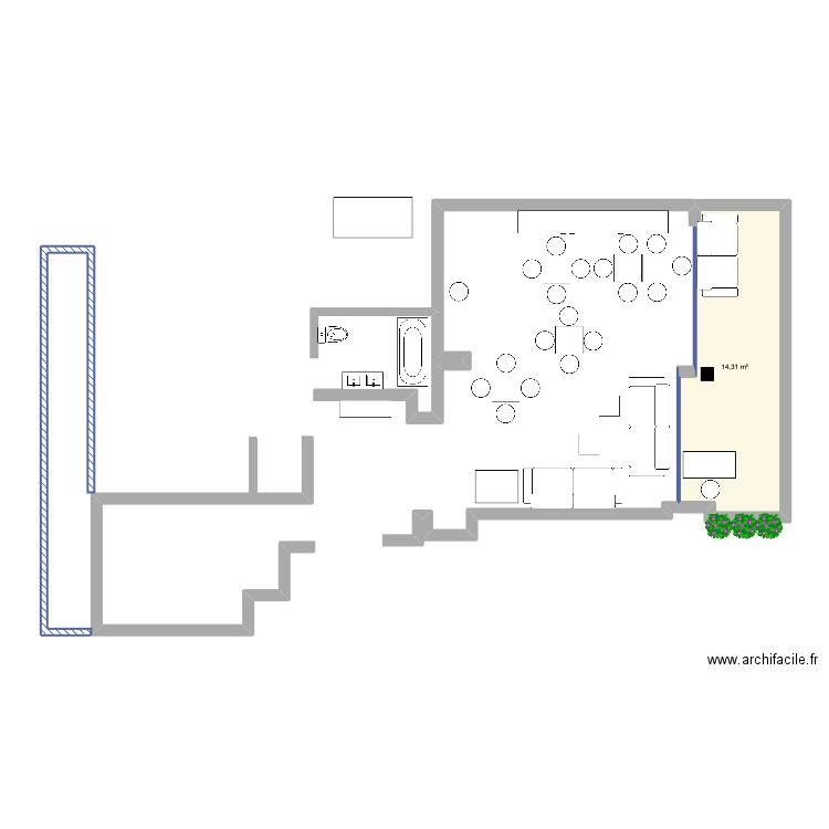 Shangri La B10 Droite Propal 3. Plan de 1 pièce et 14 m2