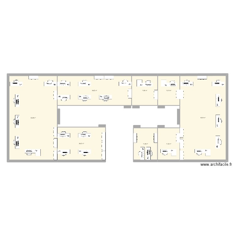 Plan salle d'archive pavillon N° 04. Plan de 0 pièce et 0 m2