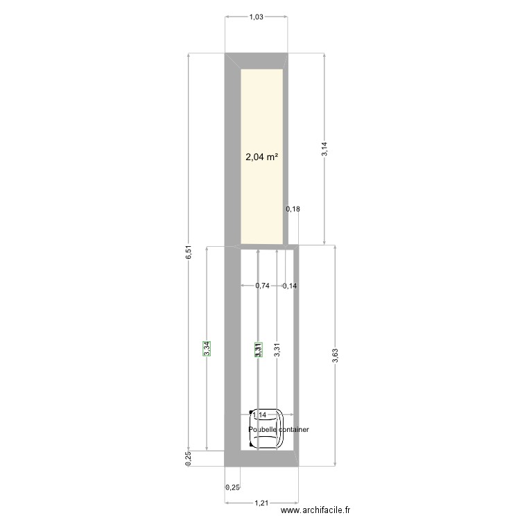 Cuarto de basura. Plan de 0 pièce et 0 m2