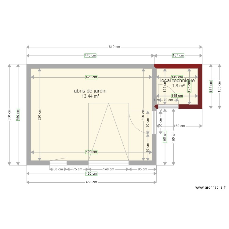 abris de jardin. Plan de 0 pièce et 0 m2