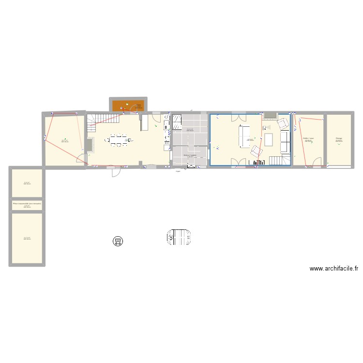 casa le ranger - calepinage 2 sdb. Plan de 16 pièces et 267 m2