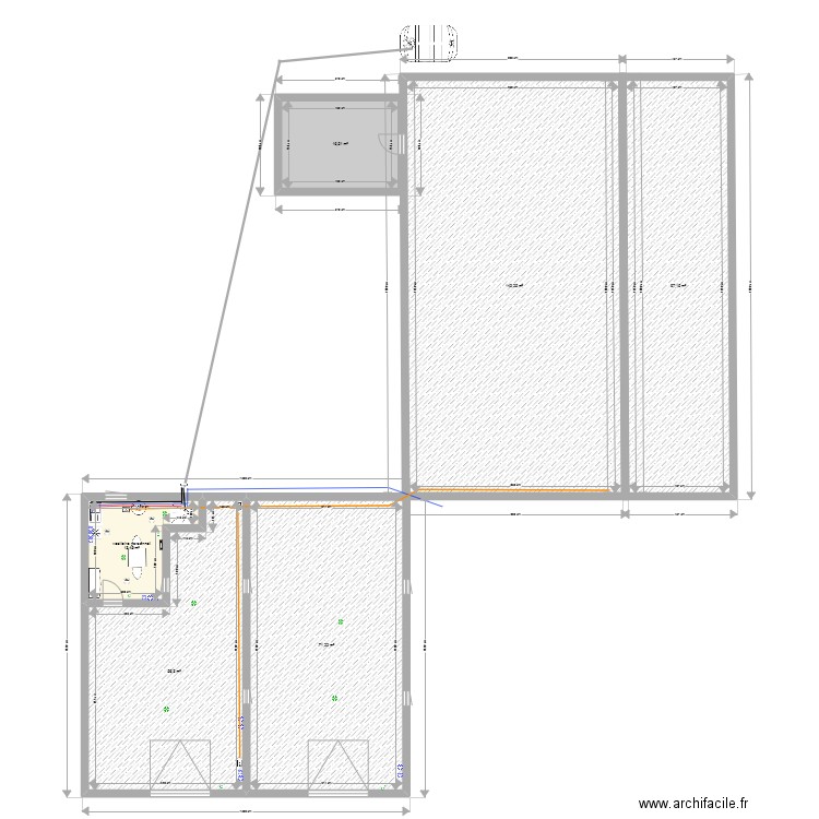 sanitaire stade . Plan de 0 pièce et 0 m2