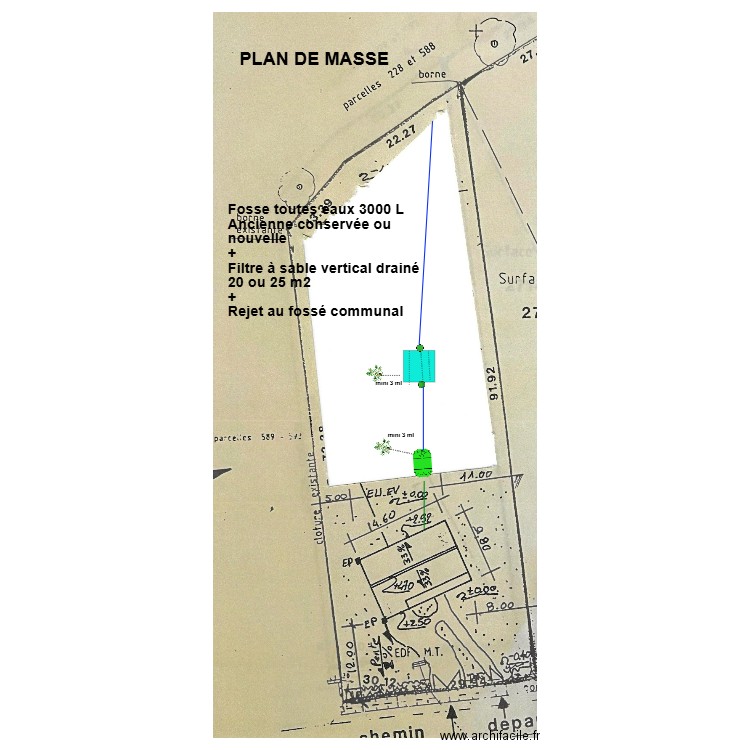 Taupiac filtre à sable vertical drainé. Plan de 0 pièce et 0 m2