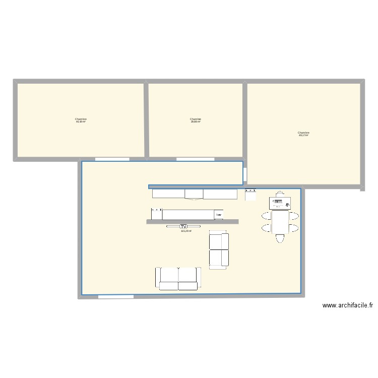 AVANT. Plan de 4 pièces et 235 m2