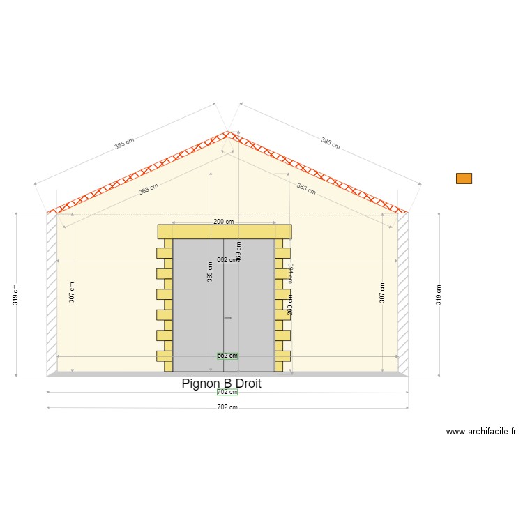 Pignon B droit. Plan de 0 pièce et 0 m2