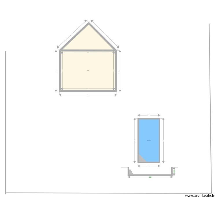 Plan en coupe piscine 4 x 8 . Plan de 0 pièce et 0 m2