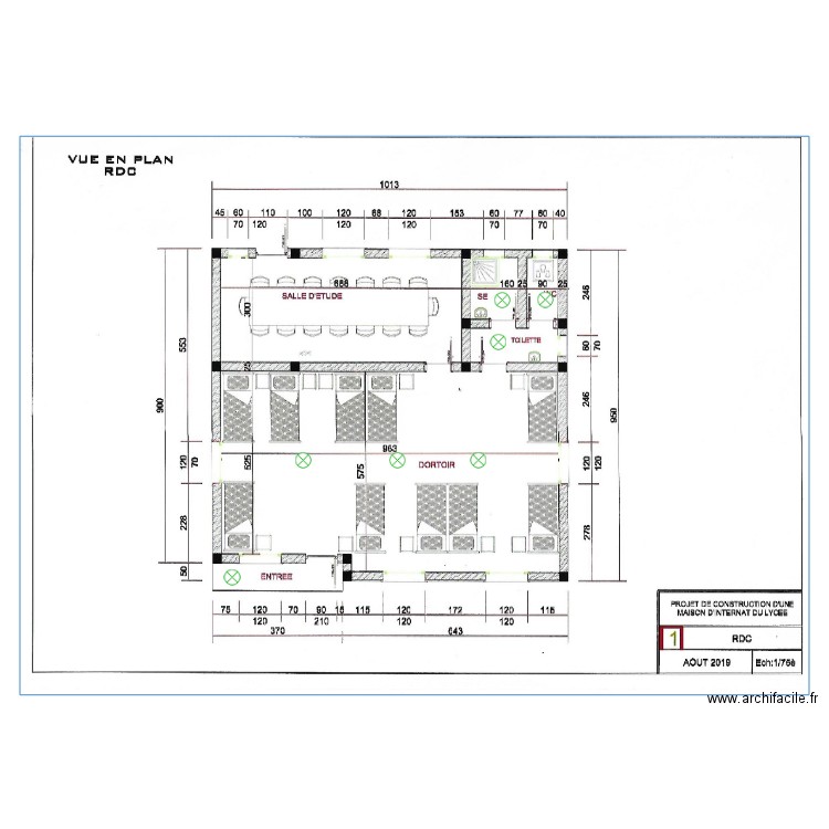 INTERNAT . Plan de 0 pièce et 0 m2