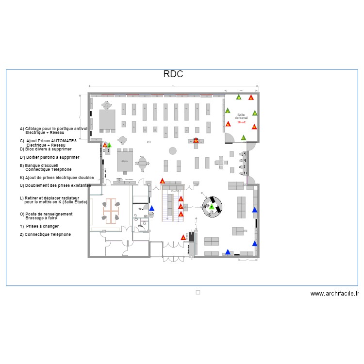 RDC SANNOIS V3 CABLAGE. Plan de 0 pièce et 0 m2