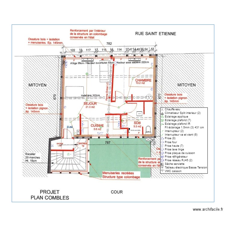 ST ETIENNE COMBLES. Plan de 0 pièce et 0 m2