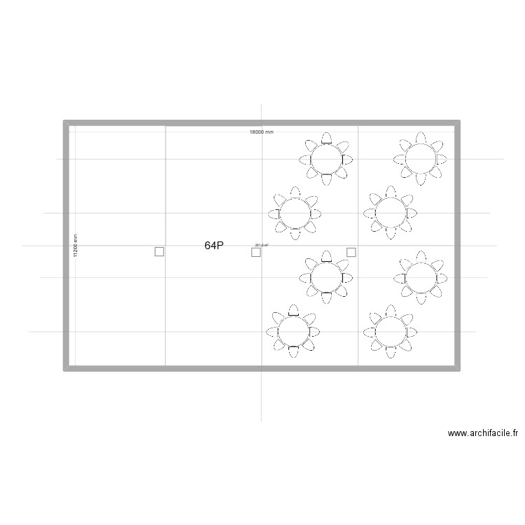 table rond 8 64p-2. Plan de 1 pièce et 202 m2