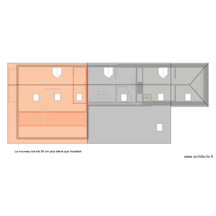 Les Hogues - modification 4. Plan de 21 pièces et 275 m2