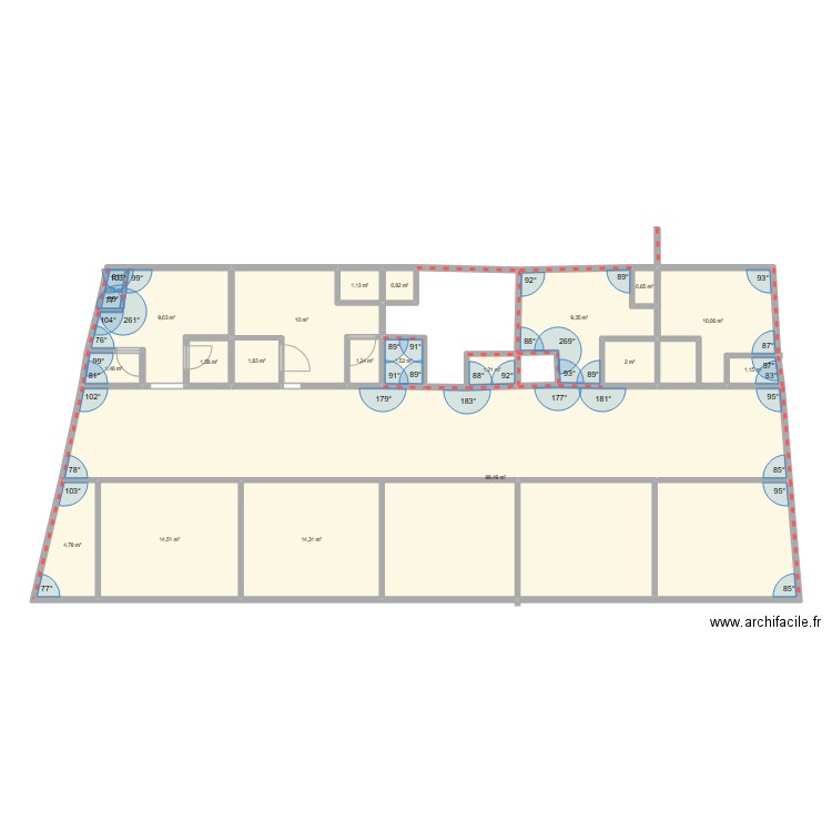 tanou0. Plan de 20 pièces et 187 m2