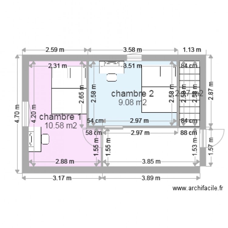 3eme etage Le Menial. Plan de 0 pièce et 0 m2