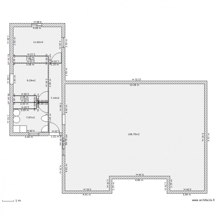 extension 40m2. Plan de 0 pièce et 0 m2