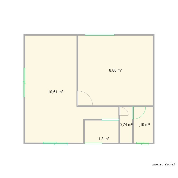 Studios moderne. Plan de 0 pièce et 0 m2