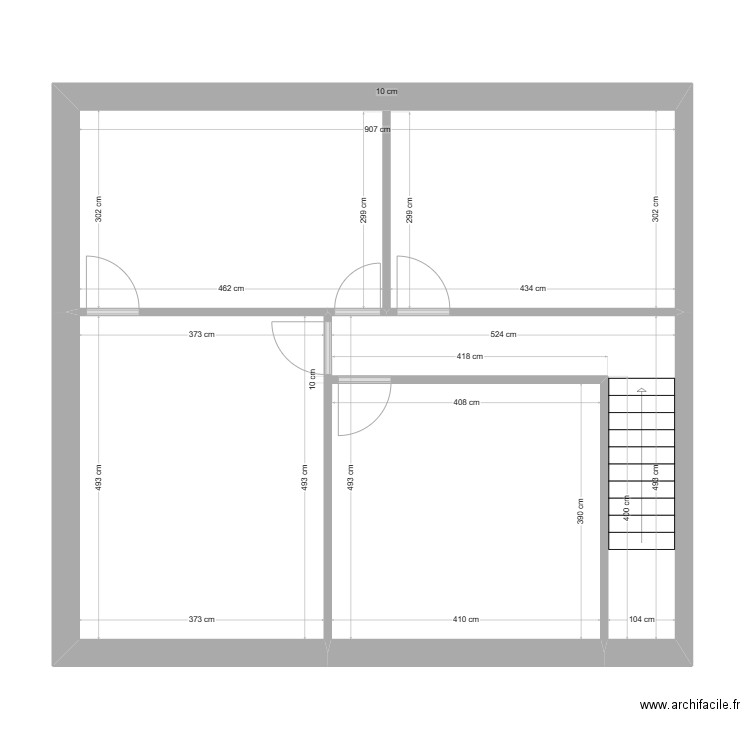 Presbytère BEAUGENCY. Plan de 3 pièces et 71 m2