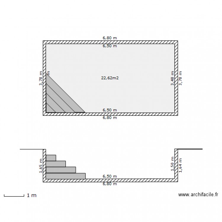 Plan en coupe piscine. Plan de 0 pièce et 0 m2