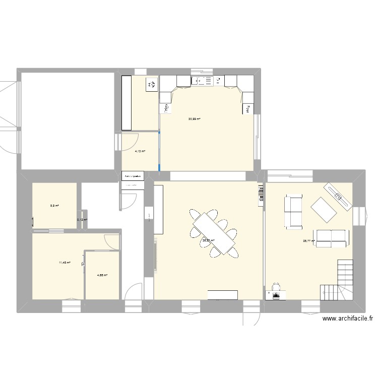 devise 3. Plan de 8 pièces et 122 m2