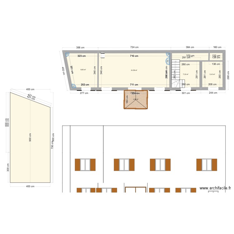 Maison . Plan de 14 pièces et 162 m2