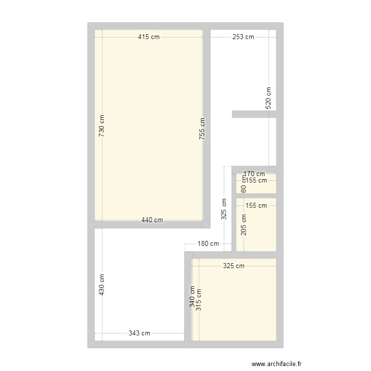 gilly3. Plan de 5 pièces et 76 m2