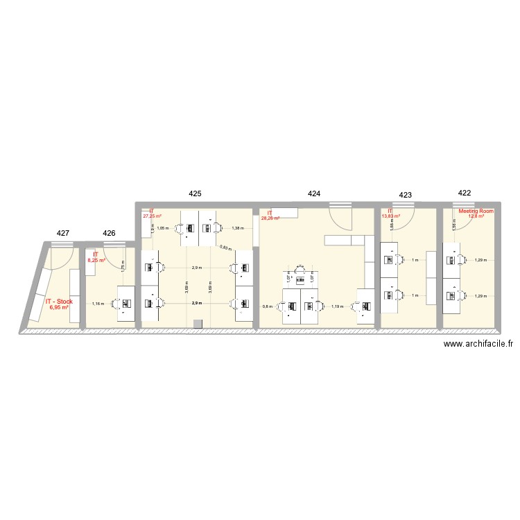 IT 4ème_Complet. Plan de 6 pièces et 97 m2