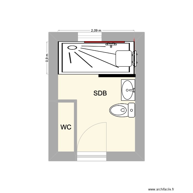 ANTONUCCI Scenario 3. Plan de 2 pièces et 6 m2