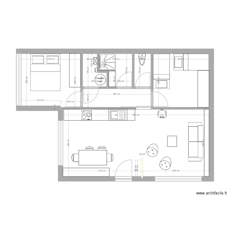 maison vacance 45M2. Plan de 7 pièces et 55 m2